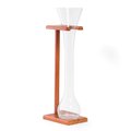 Bey Berk International Bey-Berk International BS111M 24 oz Half Yard of Ale Glass with Wooden Stand - Brown BS111M